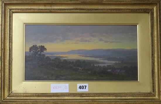 English School c.1900 Taw Estuary, Barnstaple 16 x 32cm